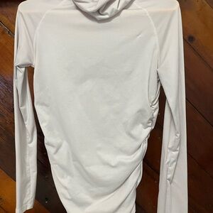 Alpine White Ruched Long Sleeve Hoodie